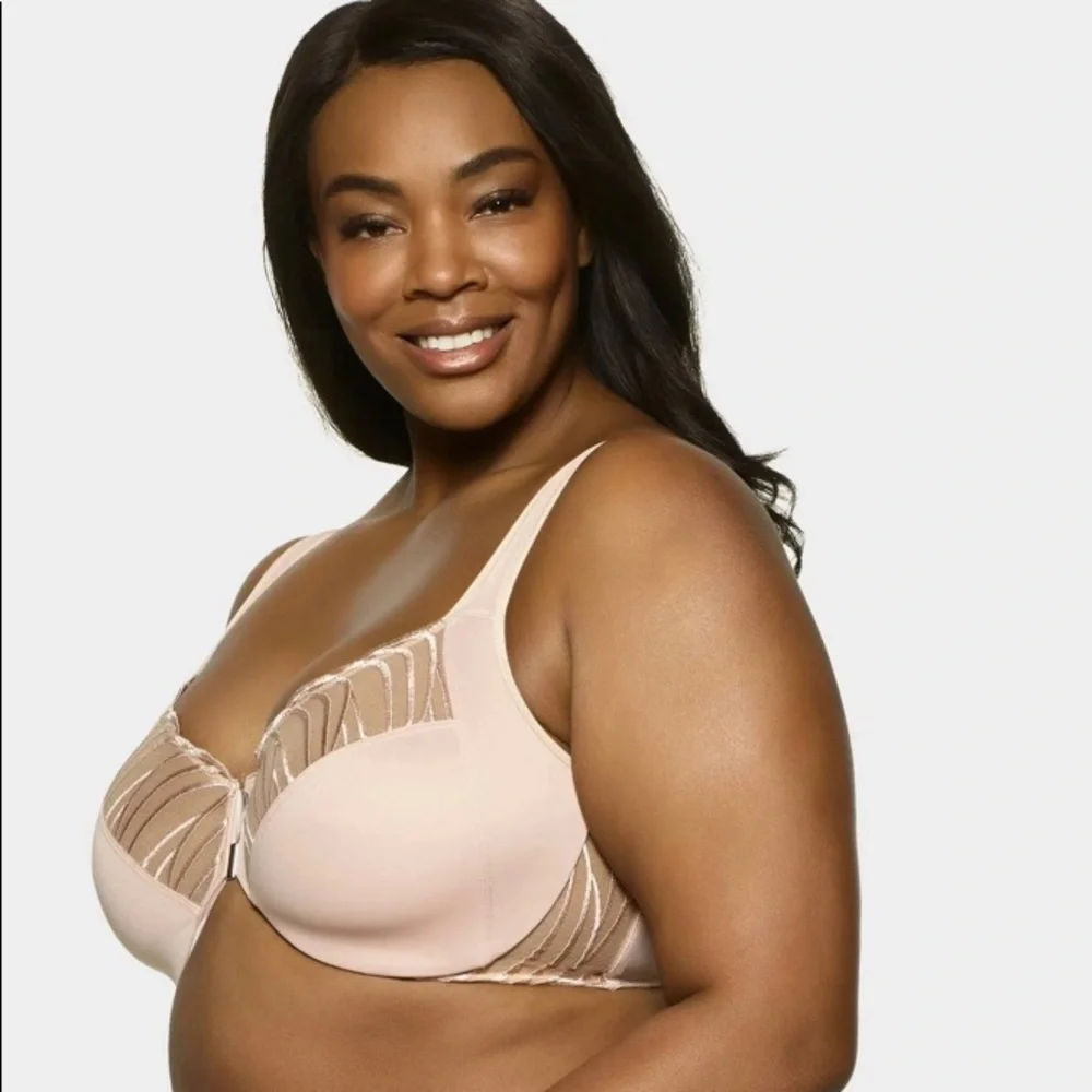 SOLD!🥳Paramour Angie Front Silver Hook Closure Minimizer Bra 34H - Picture 2 of 14